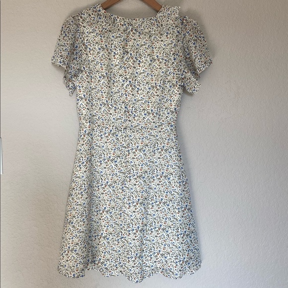 NWT Madewell Silk Ruffle Neck Mini Dress - Picture 5 of 6